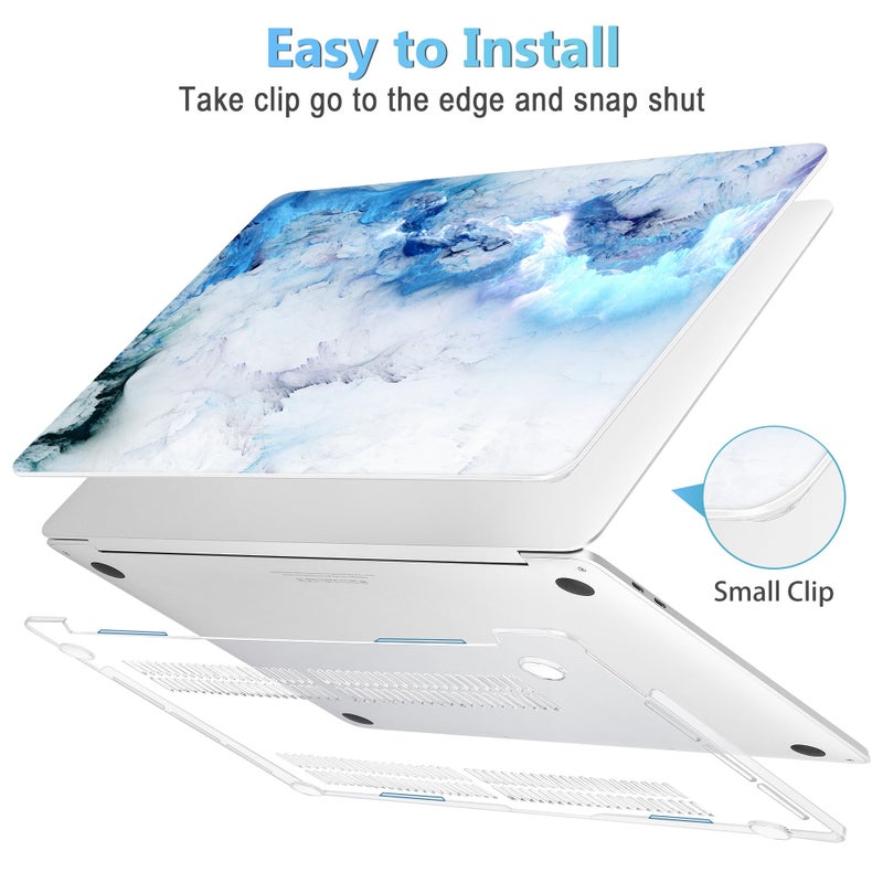 Mektron Case for MacBook Pro 16 inch A2141 (2020 2019 Release) with Touch bar & Touch ID, Ultra Thin Clear Hard Laptop Cover Keyboard Skin Screen Protector, Cloud & Lightning - Image 3
